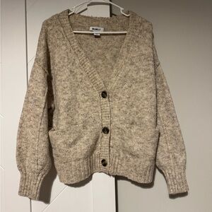 William Rast women's cardigan sweater in a heathered oatmeal beige Size Medium